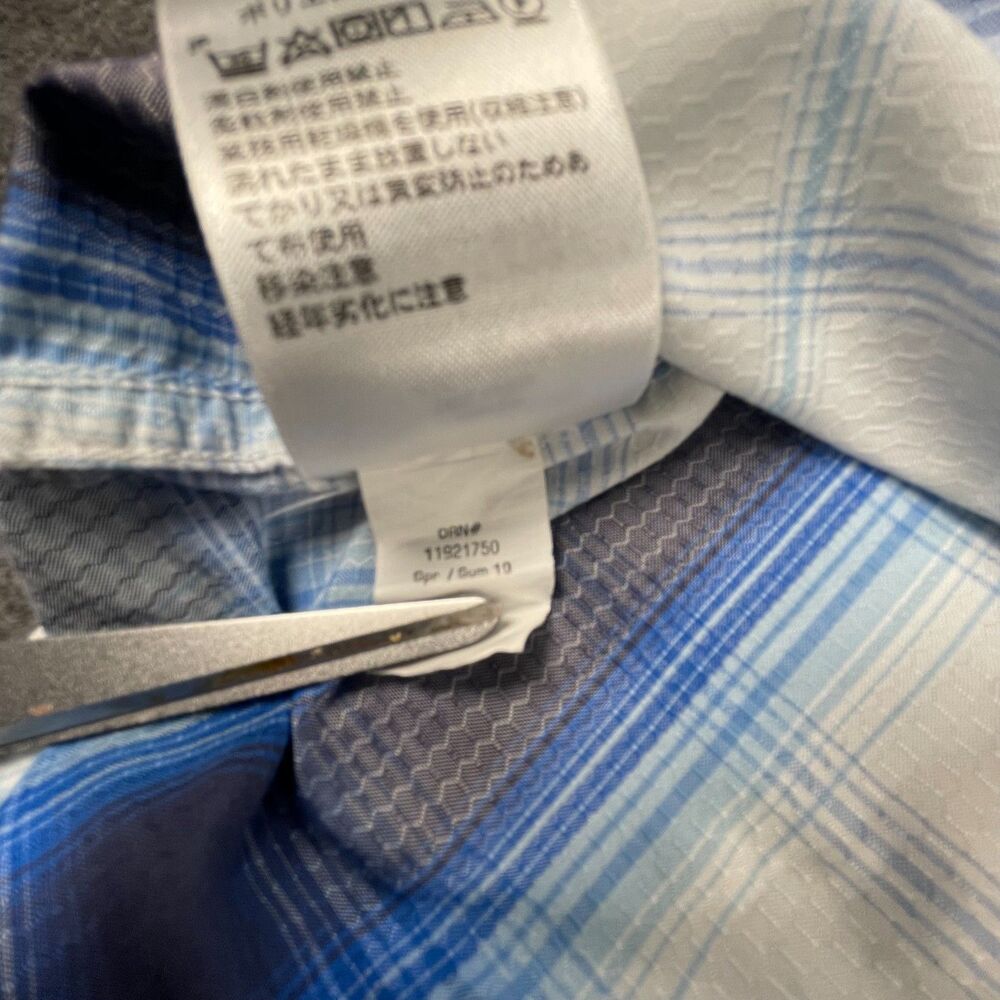 Eddie Bauer 2X Blue Plaid Fishing Shirt Mesh Vent Short Sleeve Hiking Gorpcore - Picture 8 of 12
